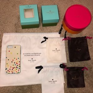 Kate Spade gift boxes, gift bags, and phone case